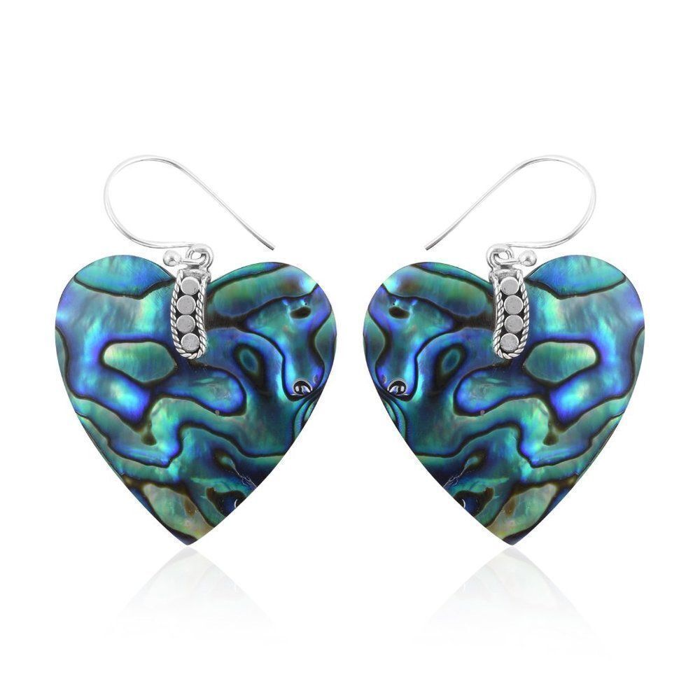 Abalone Shell Earrings in Sterling Silver